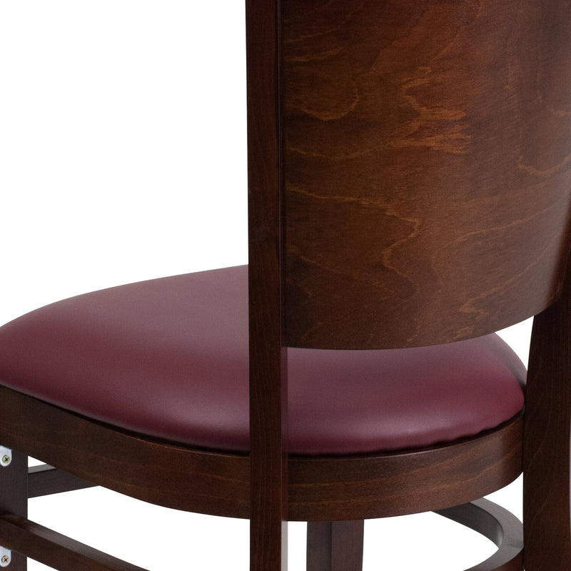 Walnut Wood Chair-Burg Vinyl