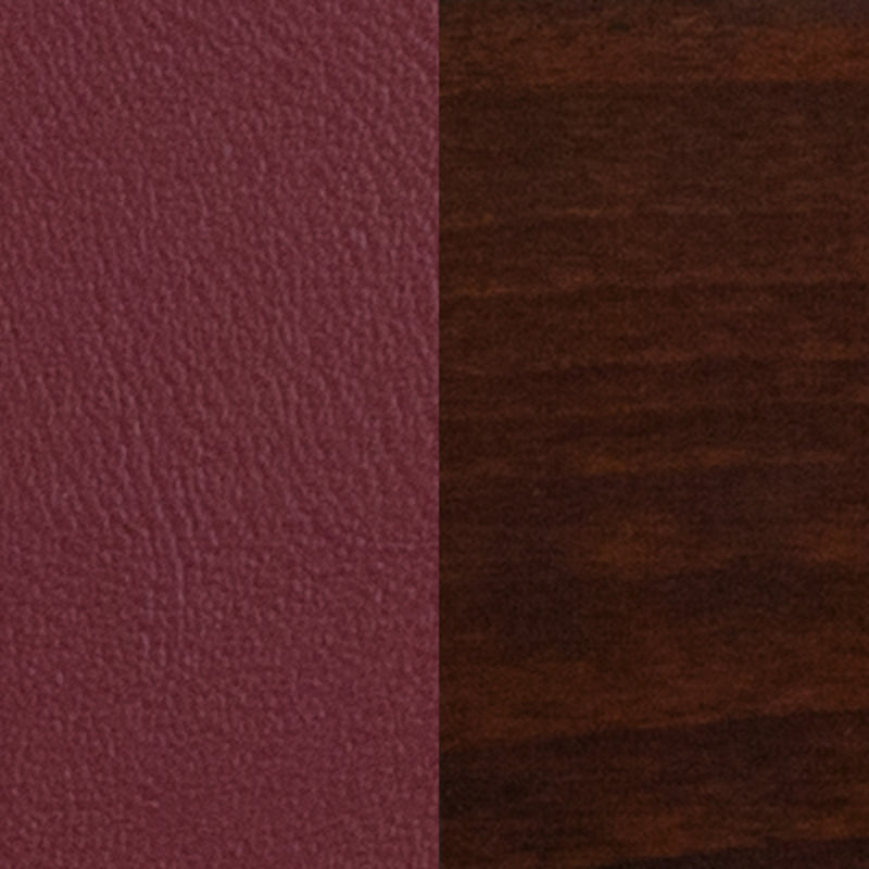 Walnut Wood Stool-Burg Vinyl