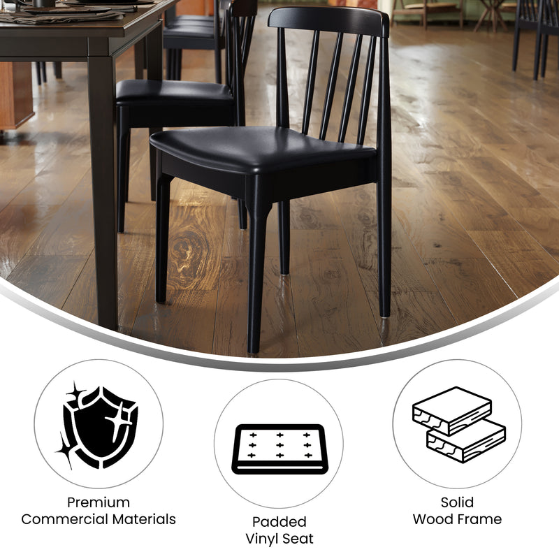 BK/BK Vinyl Seat Dining Chair