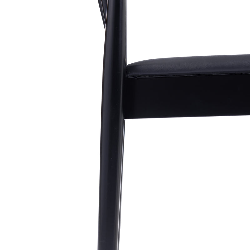 BK/BK Vinyl Seat Dining Chair