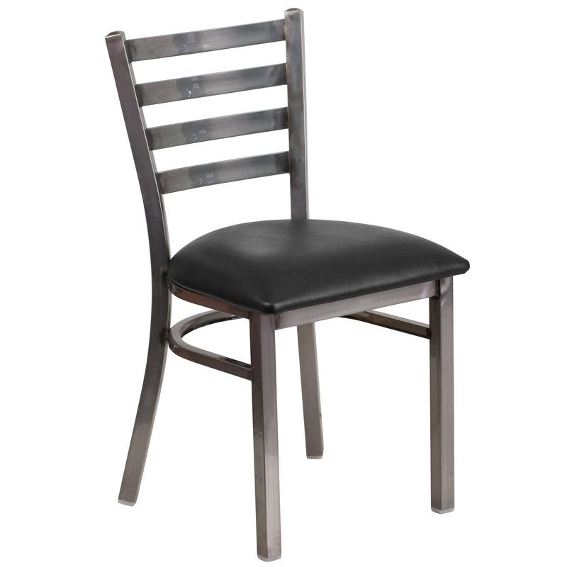 Clear Ladder Chair-Black Seat