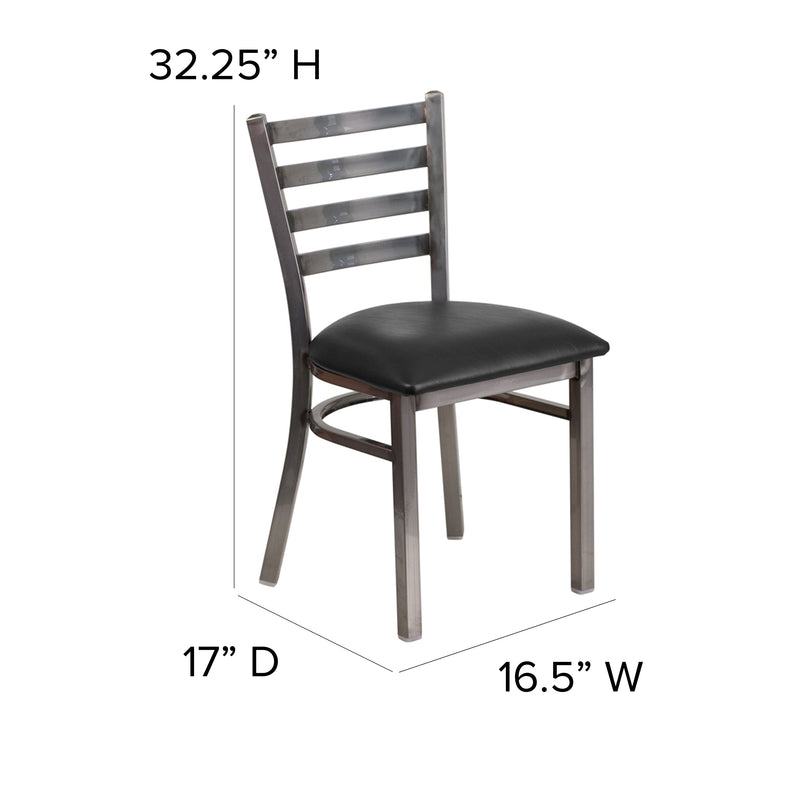 Clear Ladder Chair-Black Seat