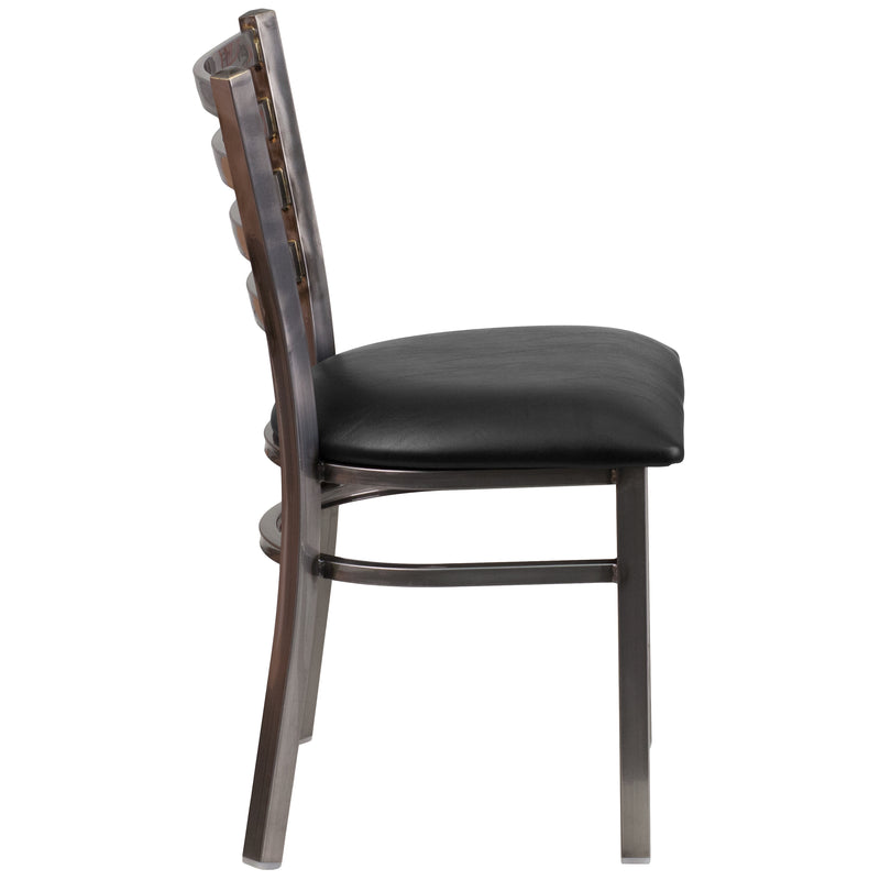 Clear Ladder Chair-Black Seat
