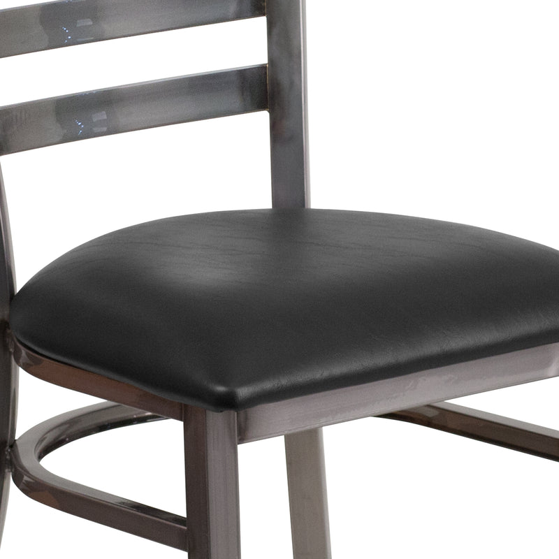 Clear Ladder Chair-Black Seat