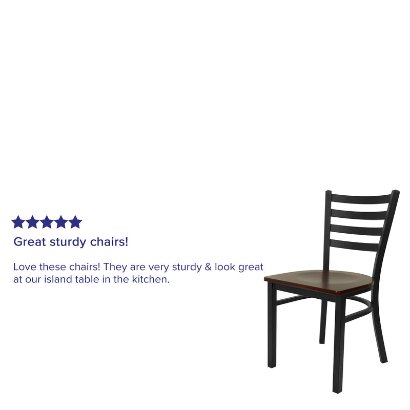 Black Ladder Chair-Mah Seat