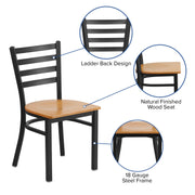 Black Ladder Chair-Nat Seat