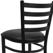 Black Ladder Stool-Black Seat