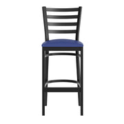 Black Ladder Stool-Blue Seat