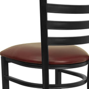 Black Ladder Stool-Burg Seat