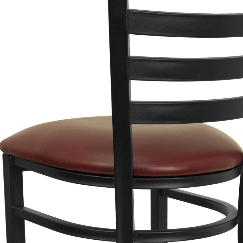 Black Ladder Stool-Burg Seat