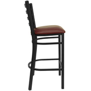 Black Ladder Stool-Burg Seat