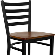 Black Ladder Stool-Cherry Seat