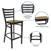 Black Ladder Stool-Mah Seat