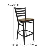 Black Ladder Stool-Mah Seat
