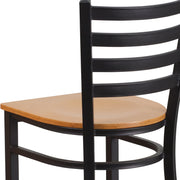 Black Ladder Stool-Nat Seat