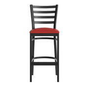 Black Ladder Stool-Red Seat