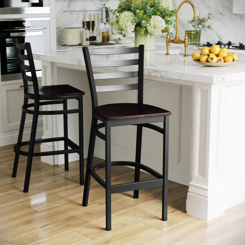 Black Ladder Stool-Wal Seat