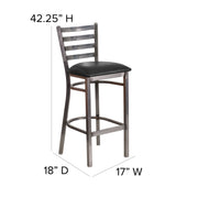 Clear Ladder Stool-Black Seat