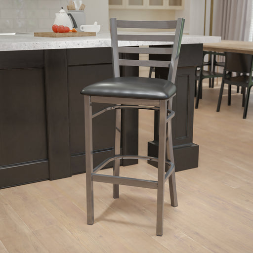 Clear Ladder Stool-Black Seat