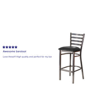 Clear Ladder Stool-Black Seat