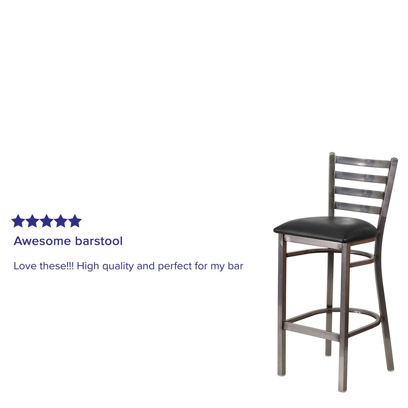 Clear Ladder Stool-Black Seat