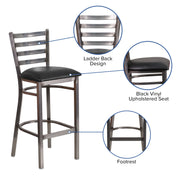 Clear Ladder Stool-Black Seat