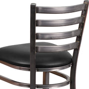 Clear Ladder Stool-Black Seat