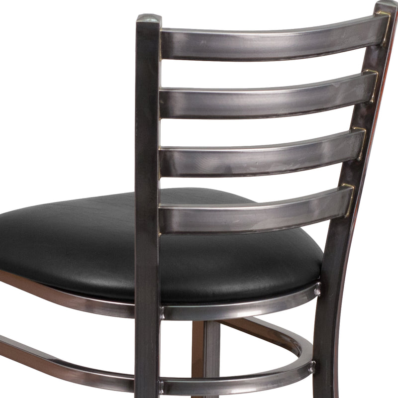 Clear Ladder Stool-Black Seat