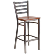 Clear Ladder Stool-Cherry Seat
