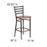 Clear Ladder Stool-Cherry Seat