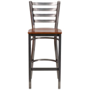 Clear Ladder Stool-Cherry Seat