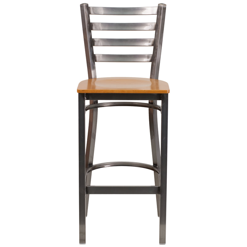Clear Ladder Stool-Nat Seat