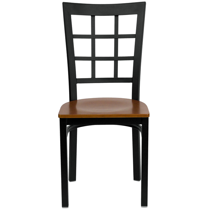 Black Window Chair-Cherry Seat