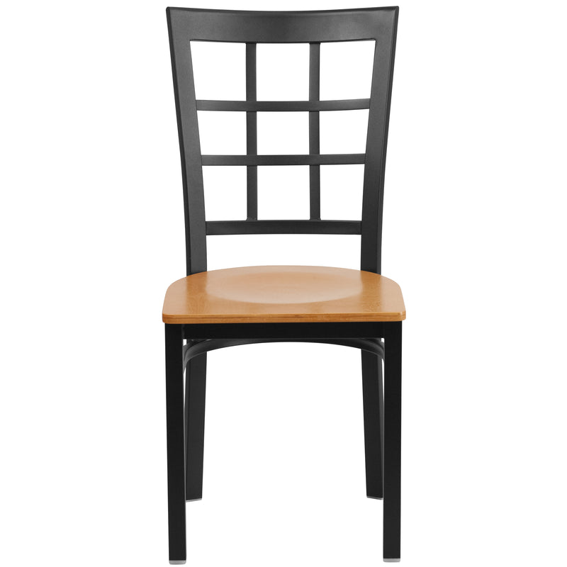 Black Window Chair-Nat Seat