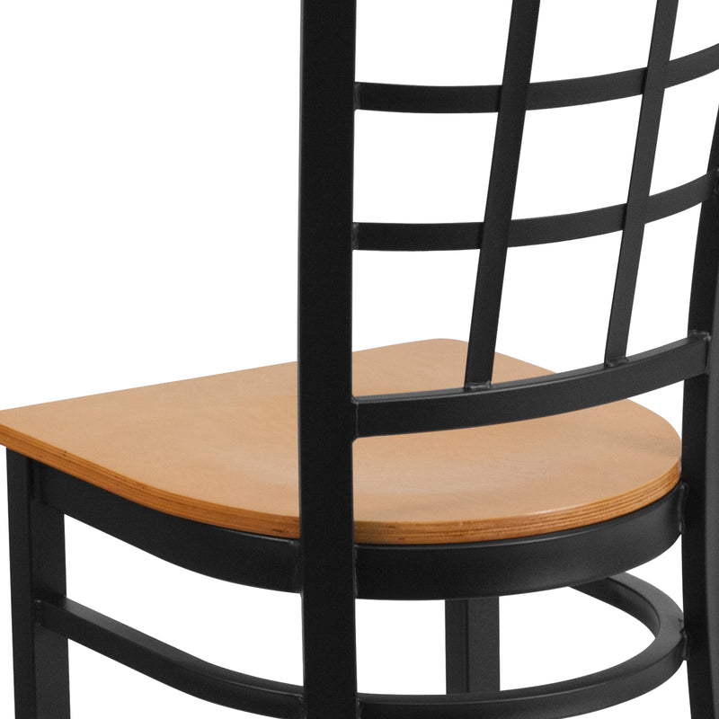 Black Window Chair-Nat Seat