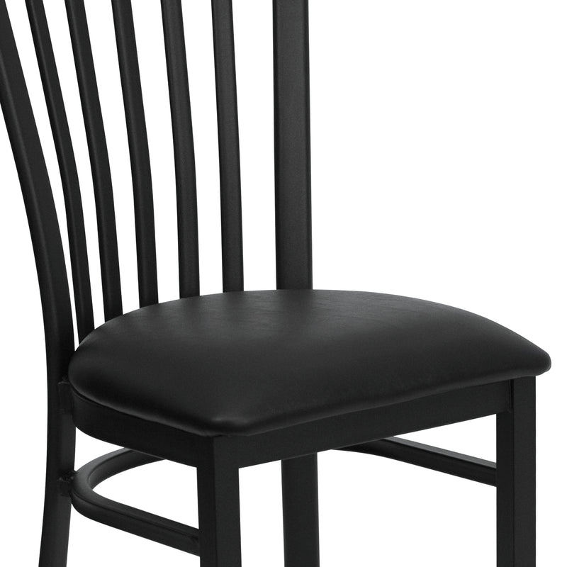 Black School Chair-Black Seat