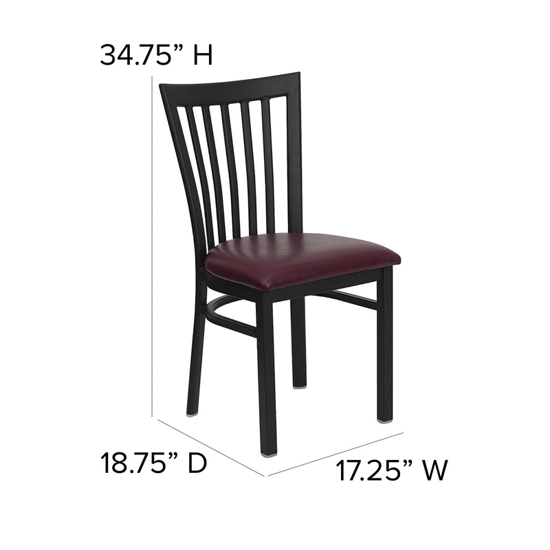 Black School Chair-Burg Seat