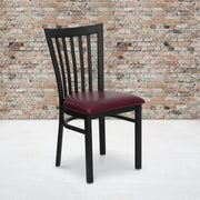Black School Chair-Burg Seat
