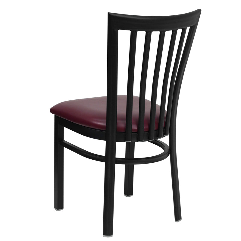 Black School Chair-Burg Seat