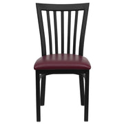 Black School Chair-Burg Seat