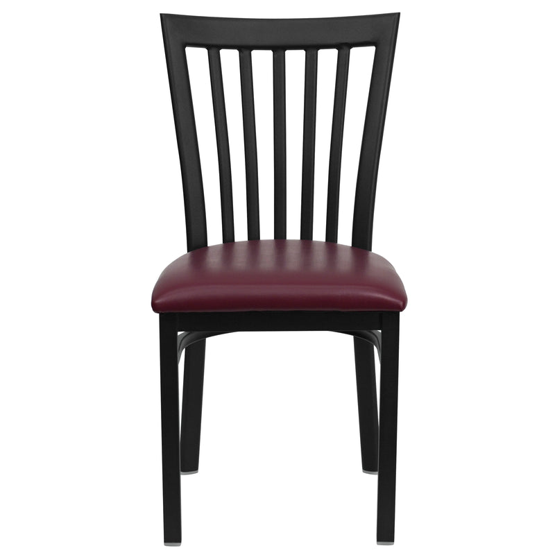 Black School Chair-Burg Seat