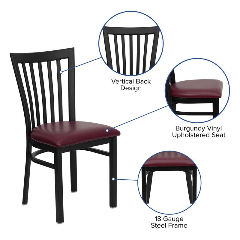 Black School Chair-Burg Seat
