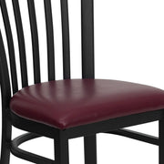 Black School Chair-Burg Seat