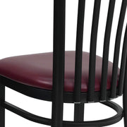 Black School Chair-Burg Seat