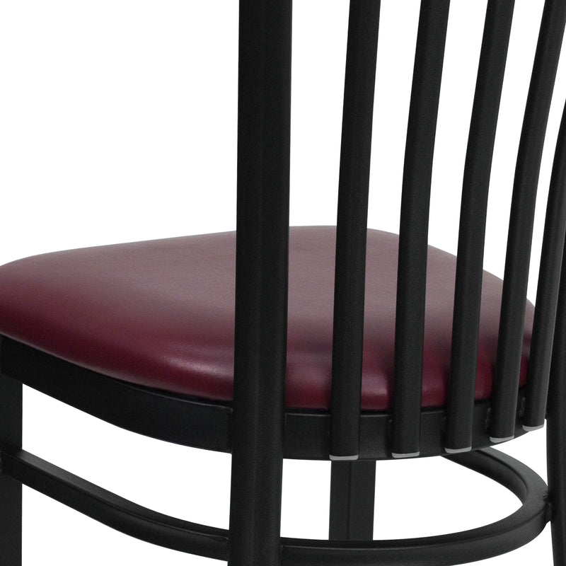 Black School Chair-Burg Seat