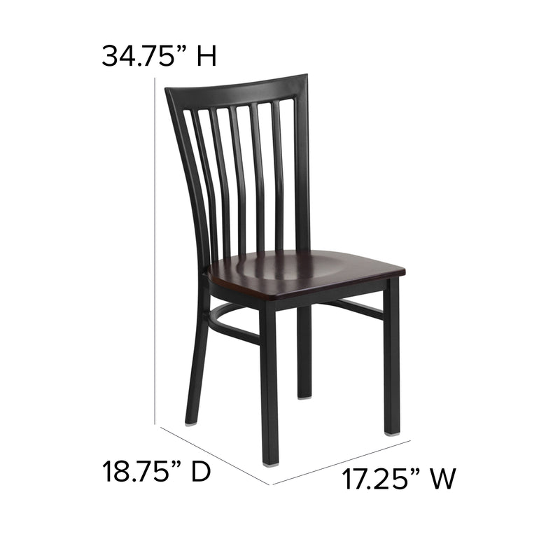 Black School Chair-Wal Seat