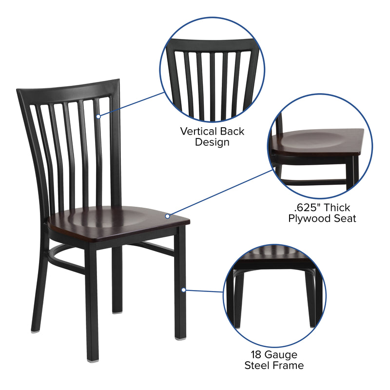 Black School Chair-Wal Seat