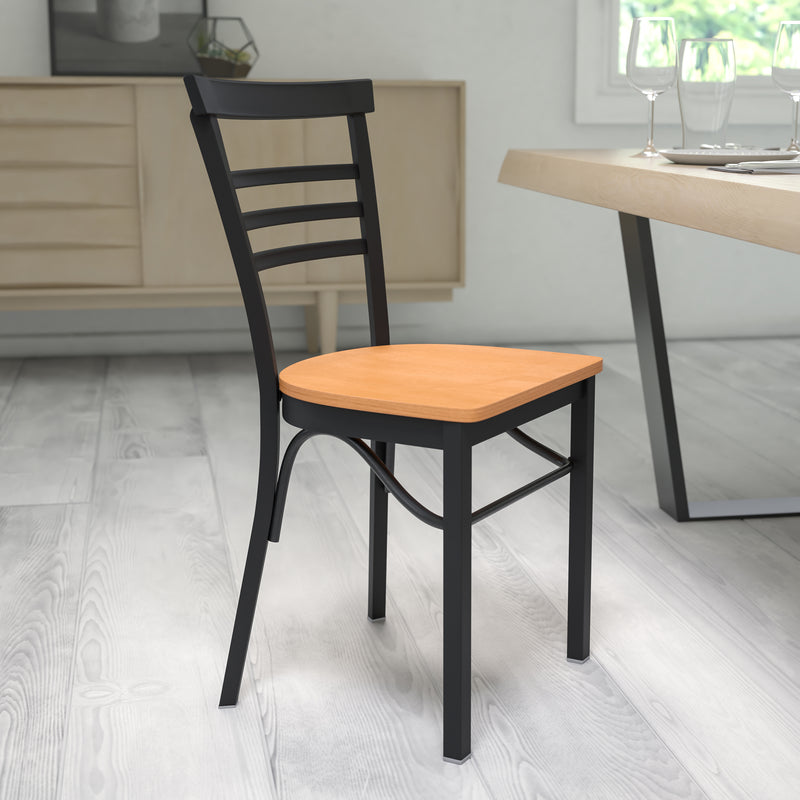 Black Ladder Chair-Nat Seat