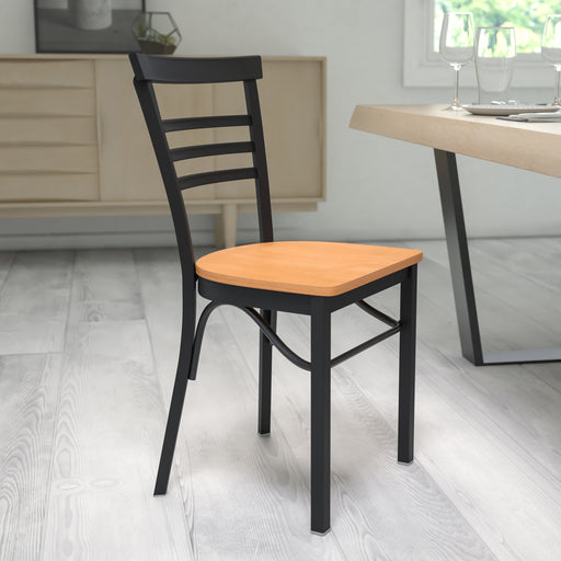 Black Ladder Chair-Nat Seat