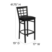 Black Window Stool-Black Seat